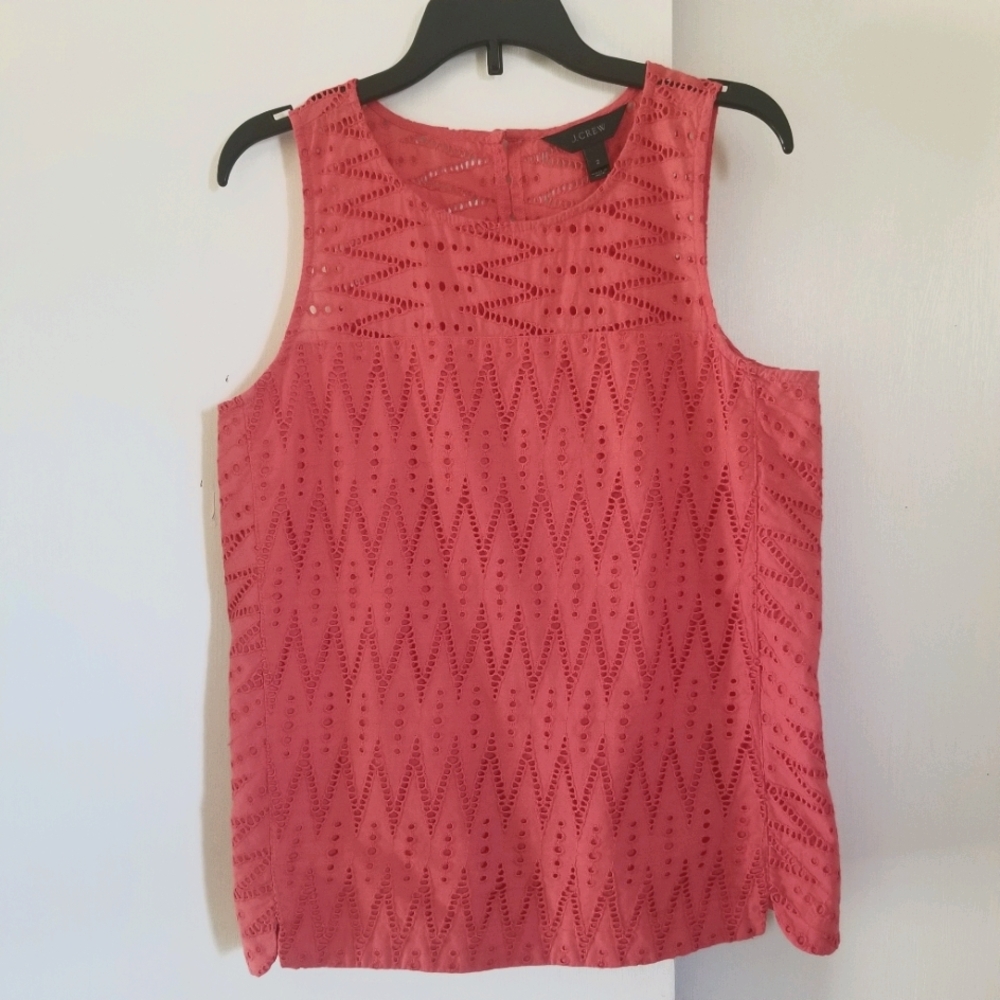 JCREW Zigzag Eyelet Tank Top Shell.